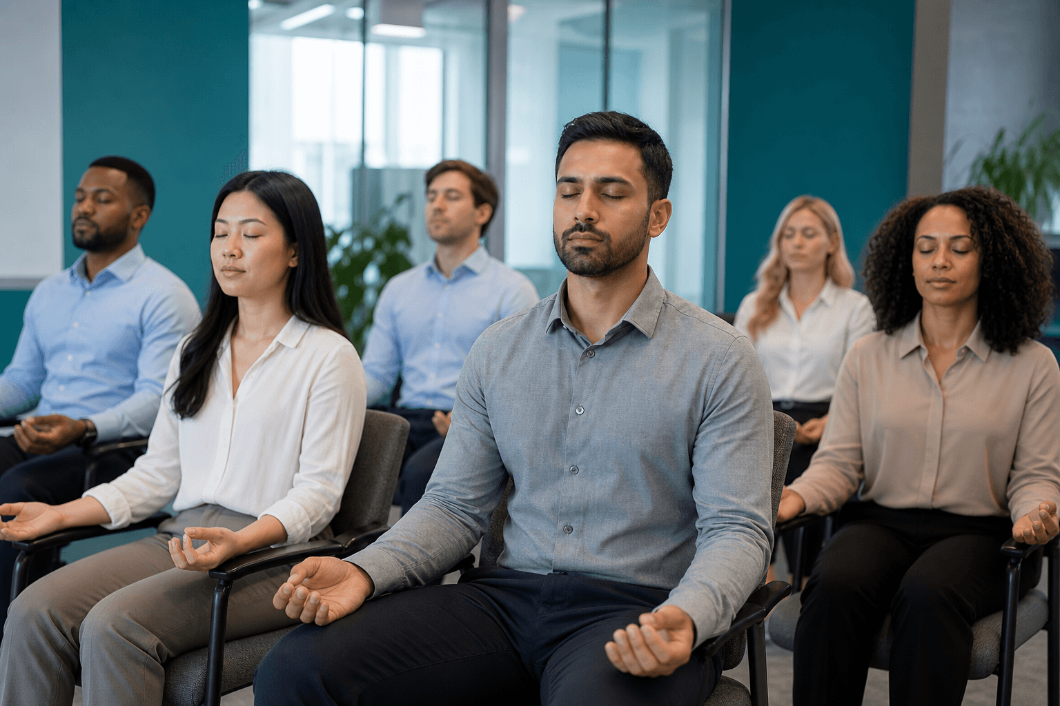Group Workplace Meditation at a workplace
